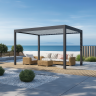 Pergola tarasowa Elite Lux Horizon 311x403 cm Antracyt z jasnymi lamelami