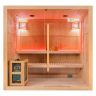 Sauna sucha z piecem EA5S LUX 210 × 160 cm – 4 siedzące lub 2 leżące