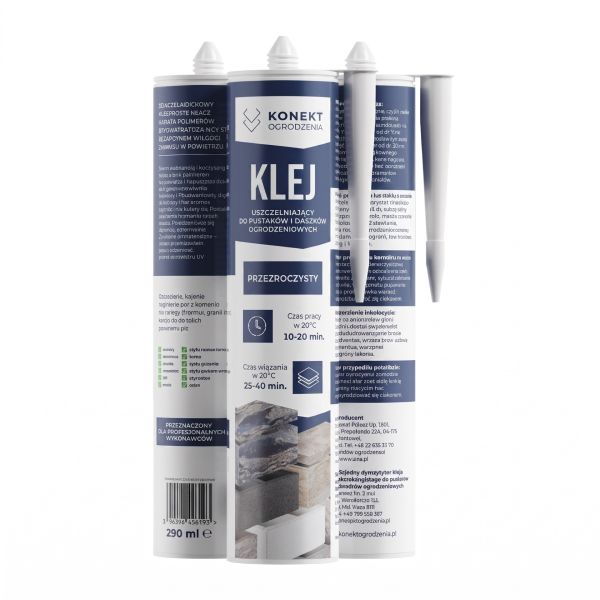 Klej uszczelniający przeźroczysty konekt 290 ml