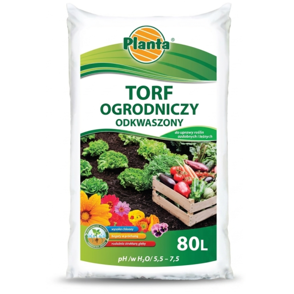 Torf ogrodniczy odkwaszony ziemia Planta 80L