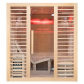 Sauna sucha z piecem EA4-L z leżanką i ręcznie wykończonym wnętrzem