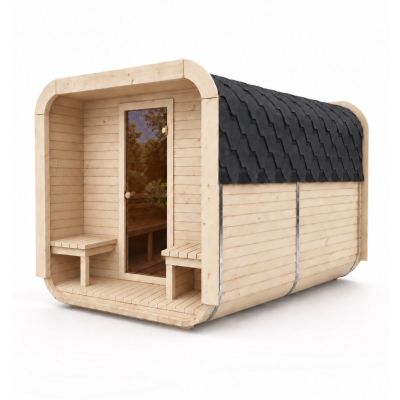 Sauna ogrodowa Quadro 200 × 240 cm z przedsionkiem