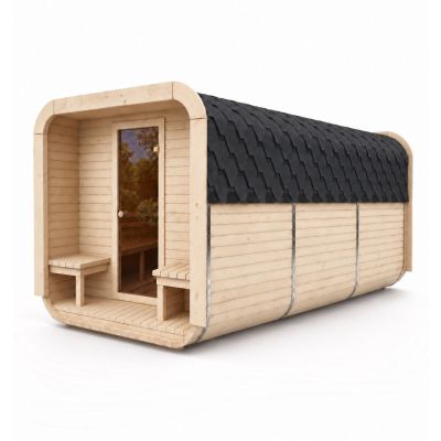 Sauna ogrodowa Quadro 200 × 300 cm z przedsionkiem