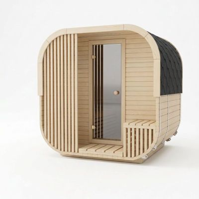 Sauna ogrodowa Quadro Linea 200 × 240 cm z przedsionkiem