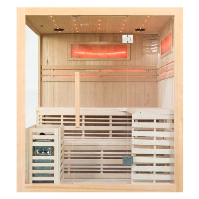 Sauna sucha z piecem EA4-II 4-osobowa z ręcznie wykończonym wnętrzem