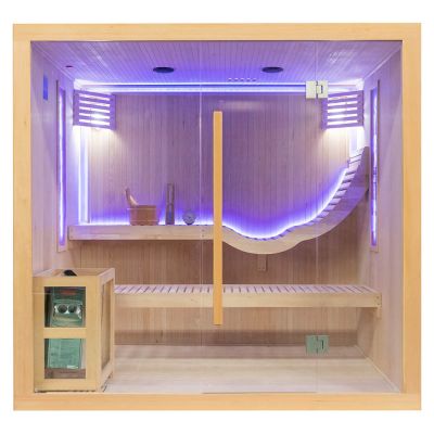 Sauna sucha z piecem EA5S-L z leżanką 210 × 160 cm