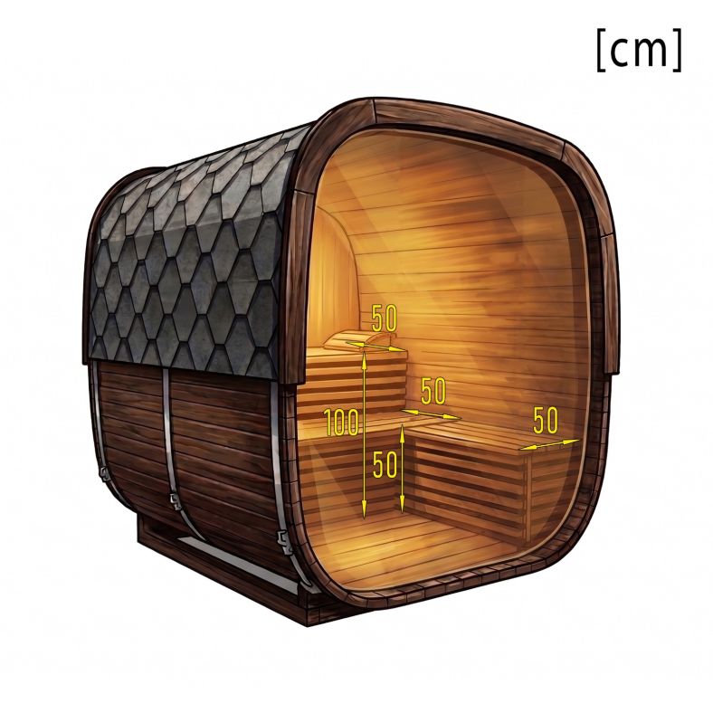 Sauna ogrodowa Quadro Glass Maxi 200 × 200 cm