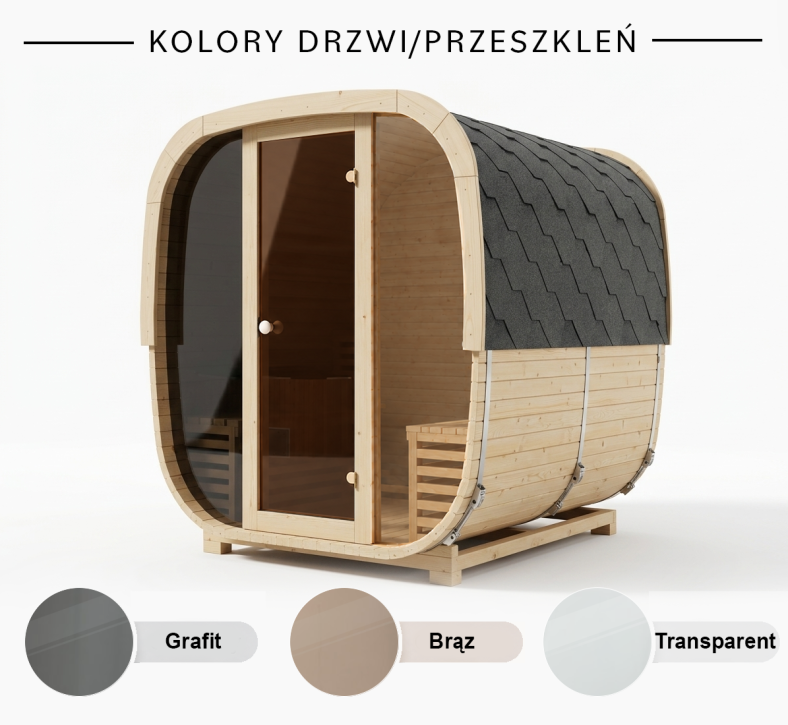 Sauna ogrodowa Quadro Glass Maxi 200 × 200 cm