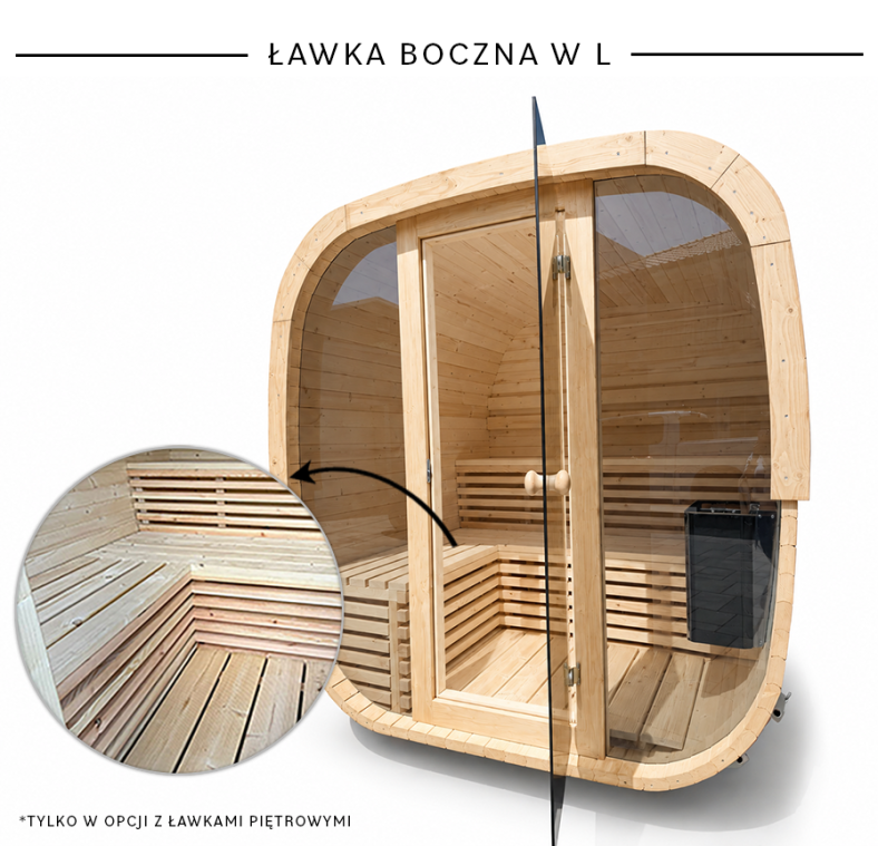 Sauna ogrodowa Quadro Glass Maxi 200 × 200 cm