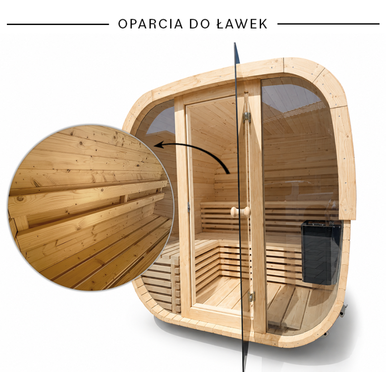 Sauna ogrodowa Quadro Glass Maxi 200 × 200 cm