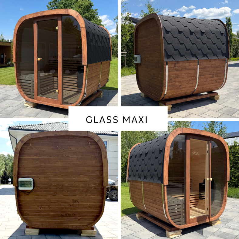 Sauna ogrodowa Quadro Glass Maxi 200 × 200 cm