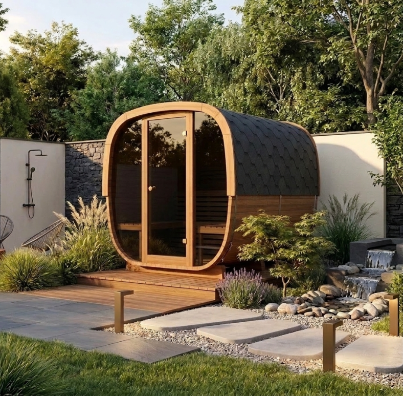 Sauna ogrodowa Quadro Glass Maxi 200 × 200 cm