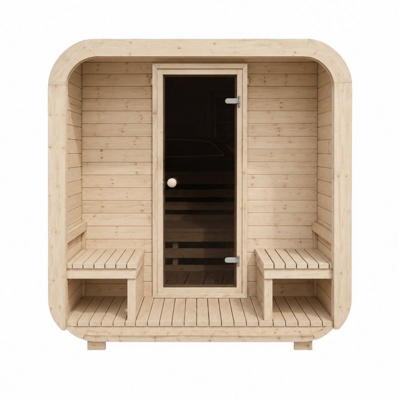 Sauna ogrodowa Quadro 200 × 300 cm z przedsionkiem