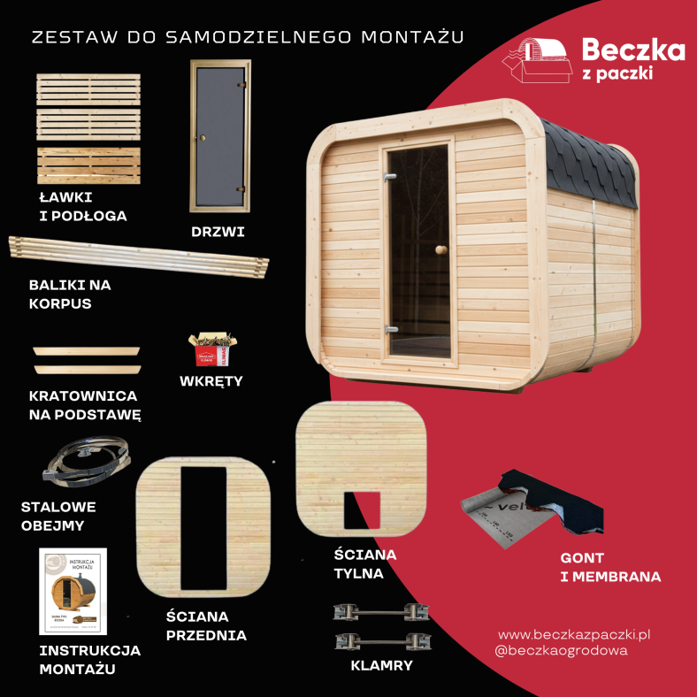 Sauna ogrodowa Quadro 200 × 200 cm