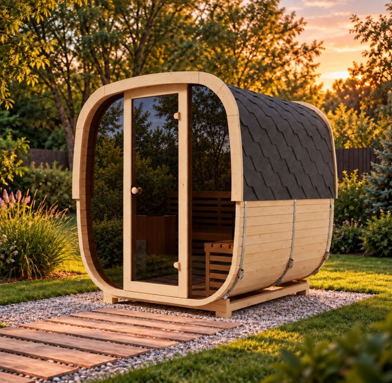 Sauna ogrodowa Quadro Glass Maxi 200 × 240 cm