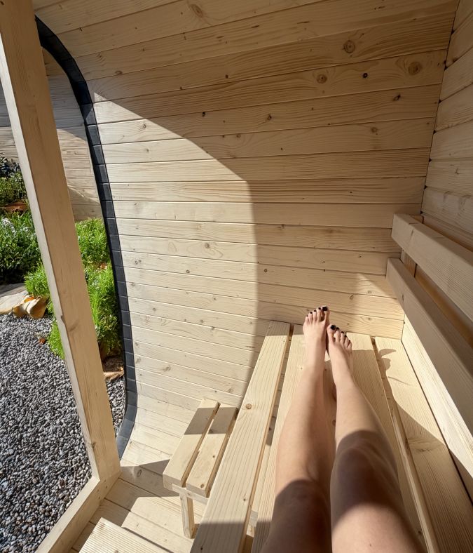 Sauna ogrodowa Quadro Glass Mini 140 × 140 cm