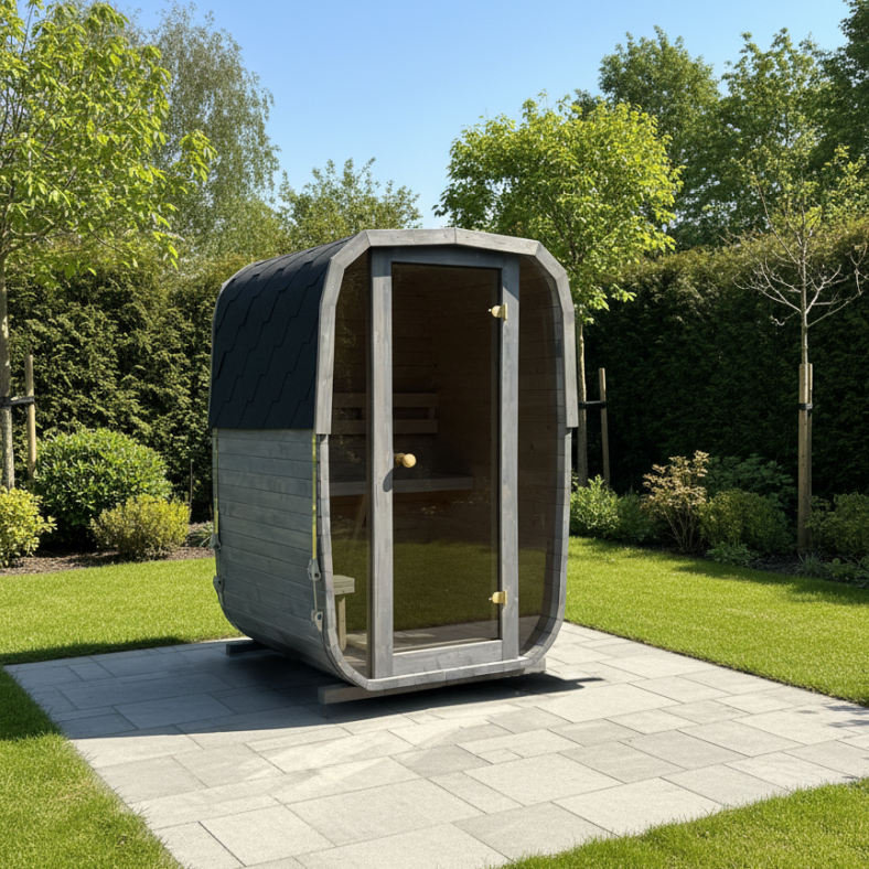 Sauna ogrodowa Quadro Glass Mini 140 × 140 cm