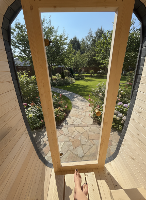 Sauna ogrodowa Quadro Glass Mini 140 × 140 cm