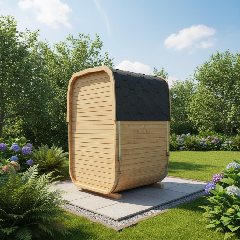 Sauna ogrodowa Quadro Glass Mini 140 × 140 cm