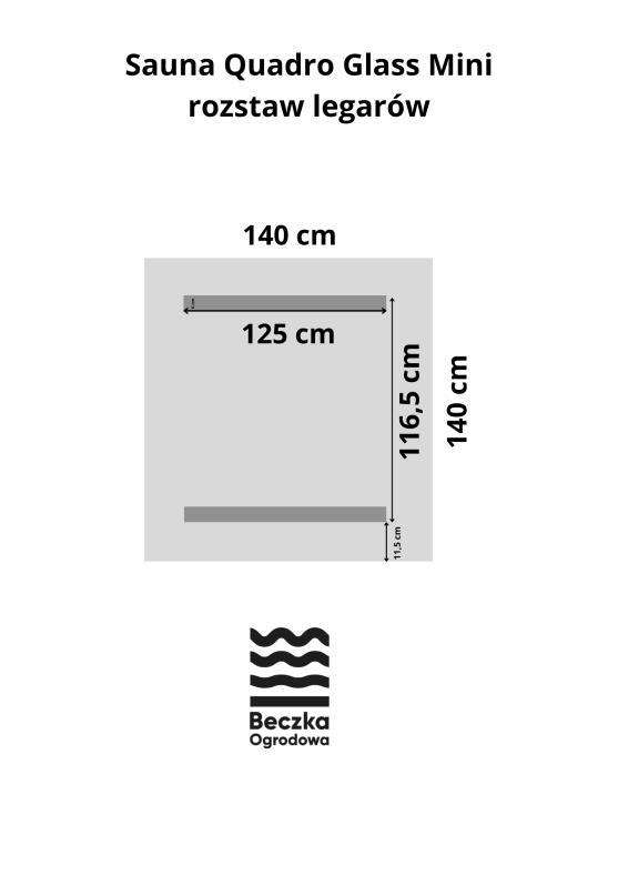 Sauna ogrodowa Quadro Glass Mini 140 × 140 cm