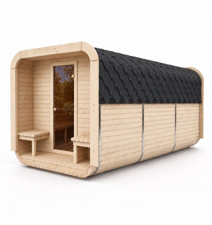 Sauna ogrodowa Quadro 200 × 300 cm z przedsionkiem