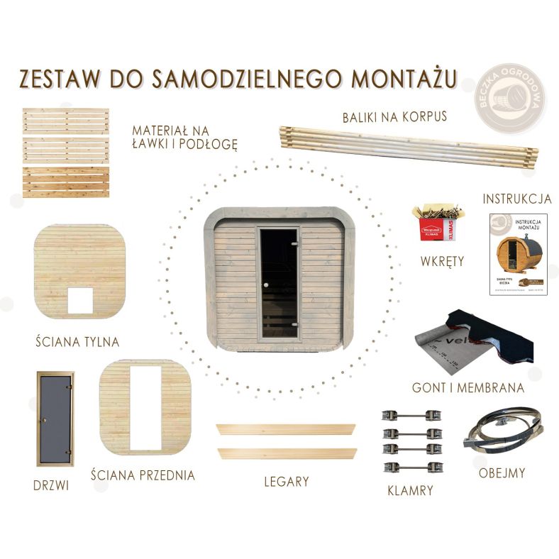 Sauna ogrodowa Quadro 200 × 300 cm