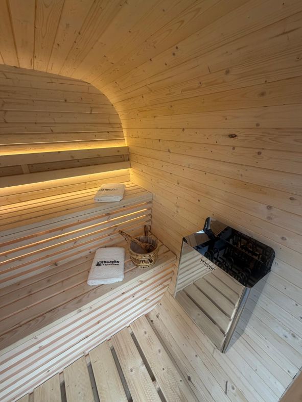 Sauna ogrodowa Quadro Glass Maxi 200 × 240 cm z przedsionkiem
