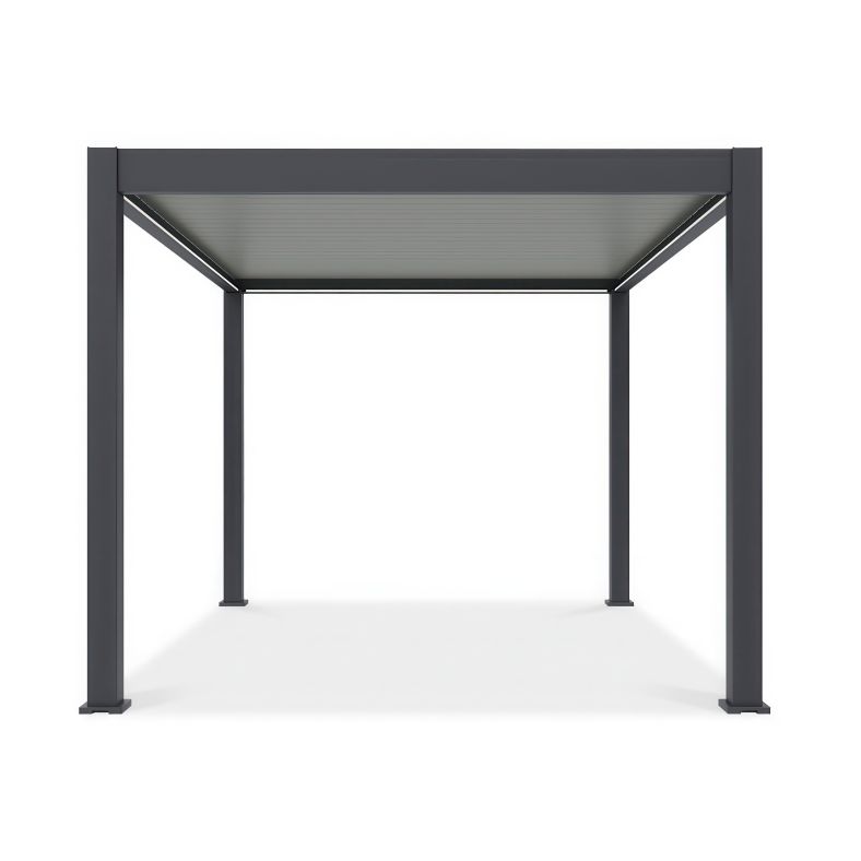 Pergola tarasowa Elite Lux Horizon 311x403 cm Antracyt z jasnymi lamelami