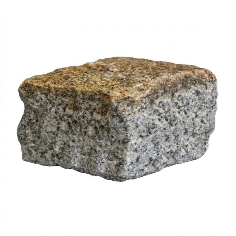 Kostka granitowa szaro-ruda łupana 15/17/8 cm (połówka)
