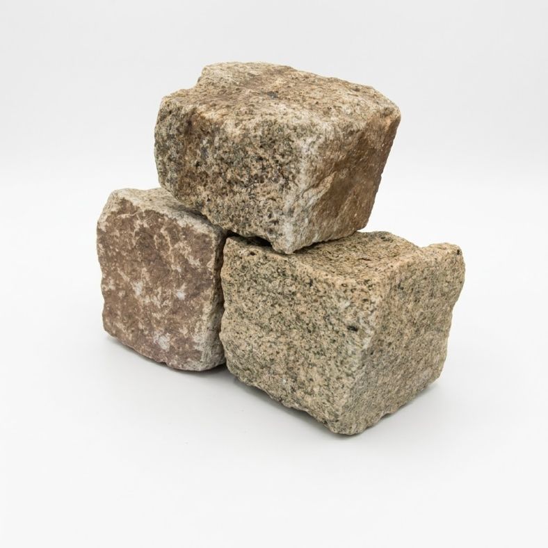 Kostka granitowa żółta łupana 4/6 cm
