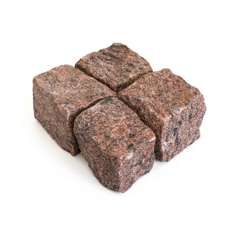 Kostka granitowa czerwona Vanga łupana 4/6 cm