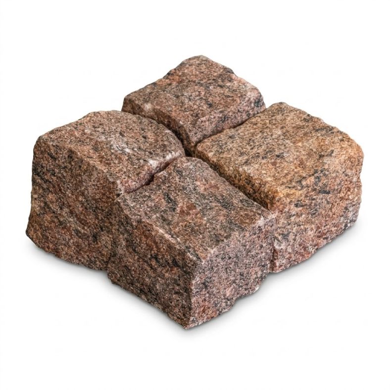 Kostka granitowa czerwona Vanga łupana 7/9 cm