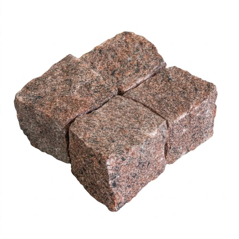 Kostka granitowa czerwona Vanga łupana 8/11 cm