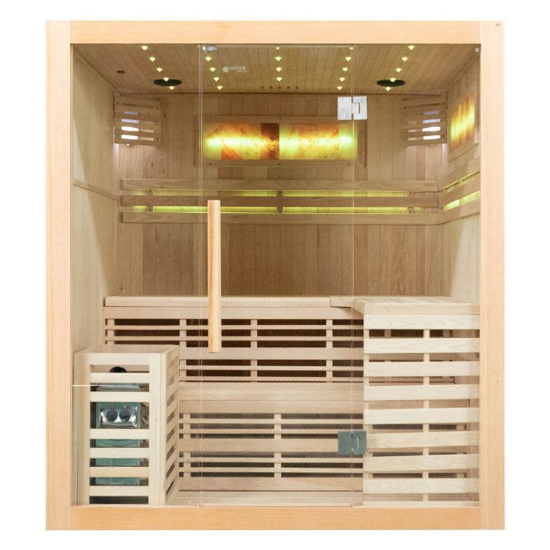 Sauna sucha z piecem EA4-I 4-osobowa z ręcznie wykończonym wnętrzem