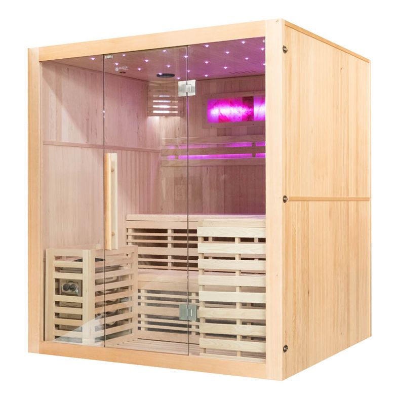 Sauna sucha z piecem EA4-I 4-osobowa z ręcznie wykończonym wnętrzem