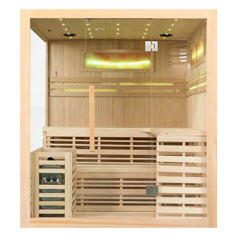 Sauna sucha z piecem EA4-II 4-osobowa z ręcznie wykończonym wnętrzem