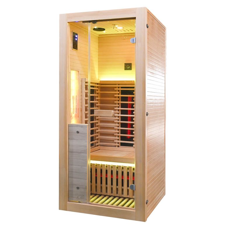 Sauna na podczerwień B1FS 1-osobowa Full Spectrum z kamieniem solnym