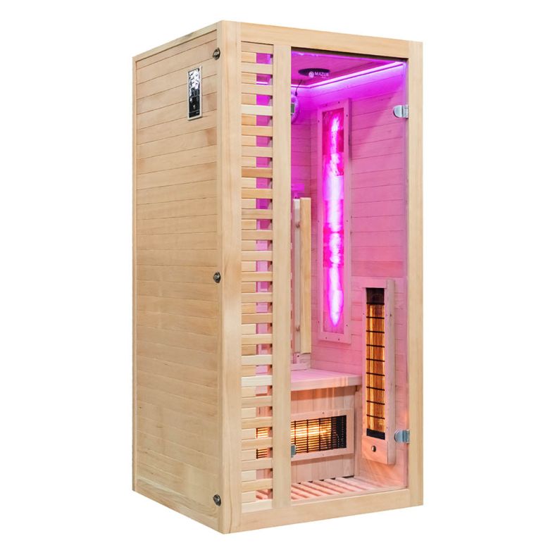 Sauna na podczerwień jednoosobowa C1S z kamieniem solnym