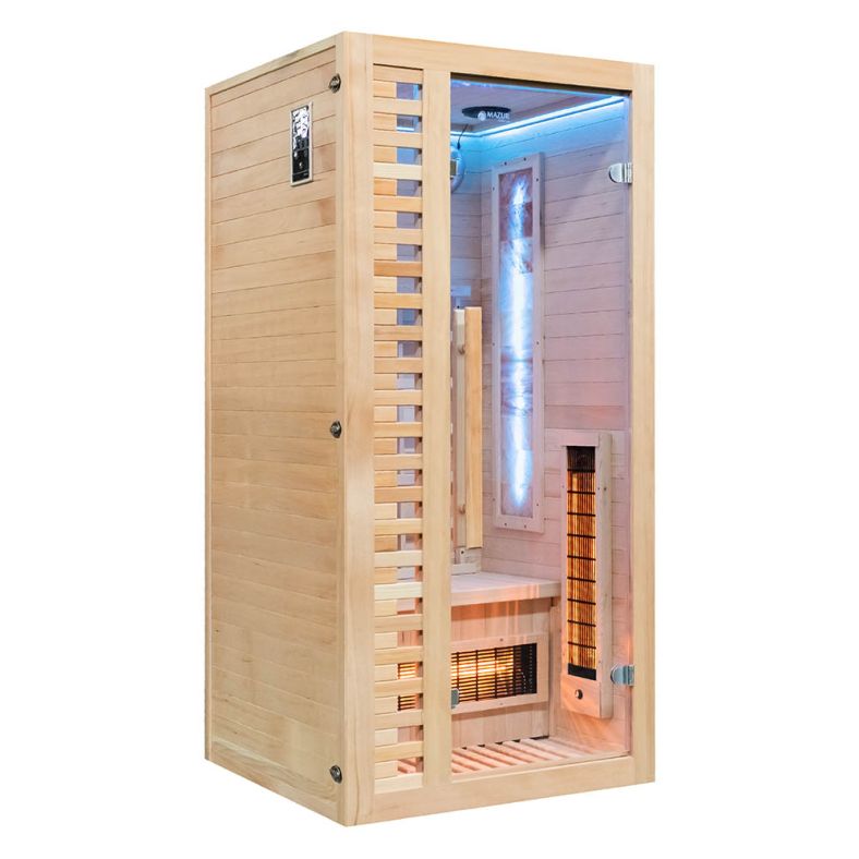 Sauna na podczerwień jednoosobowa C1S z kamieniem solnym