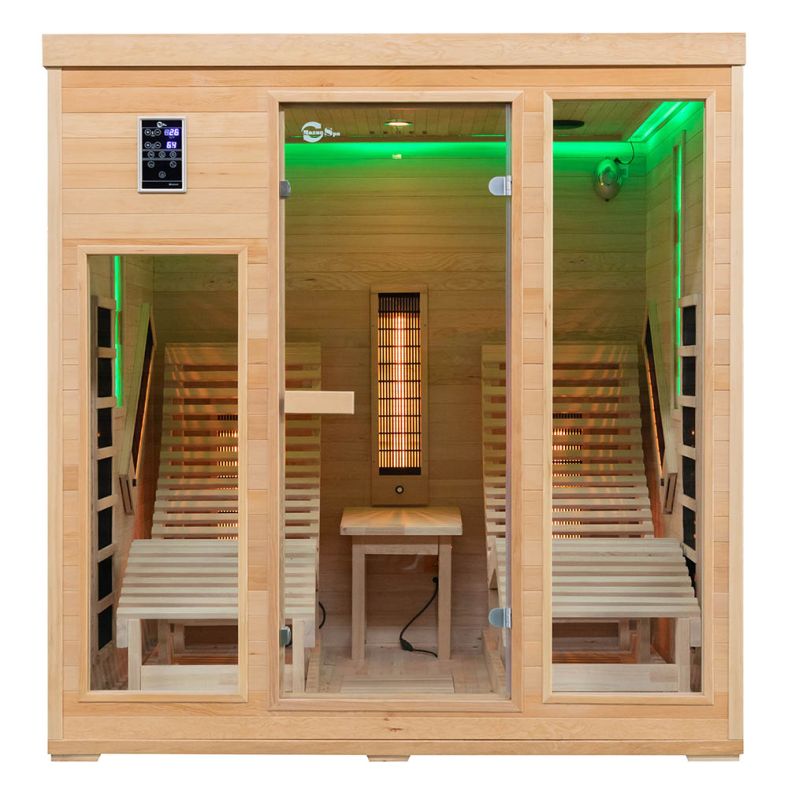 Sauna na podczerwień CP4LS z leżankami i kamieniem solnym 180 × 180 cm