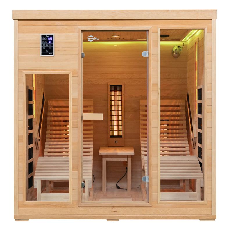 Sauna na podczerwień CP4LS z leżankami i kamieniem solnym 180 × 180 cm