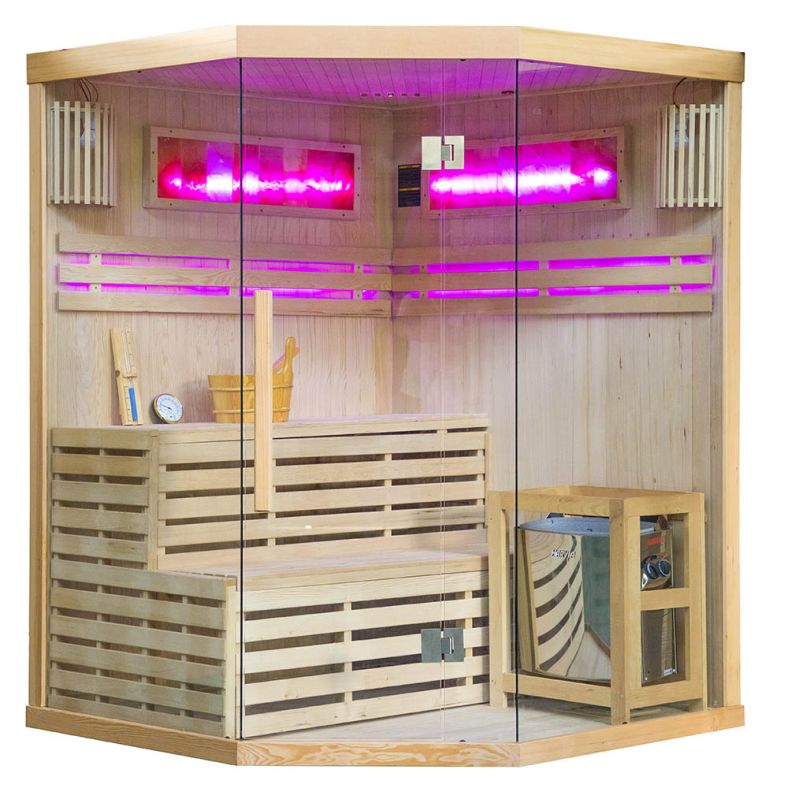 Sauna sucha z piecem EA narożna
