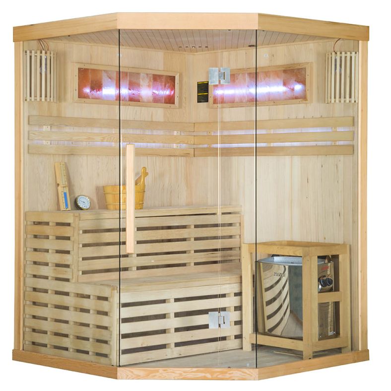 Sauna sucha z piecem EA narożna