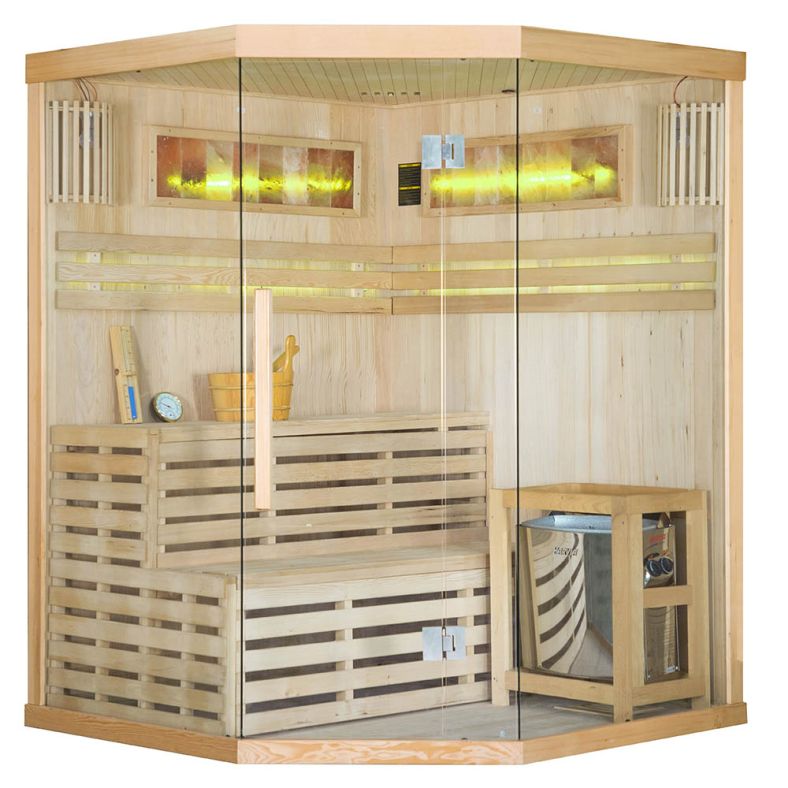 Sauna sucha z piecem EA narożna