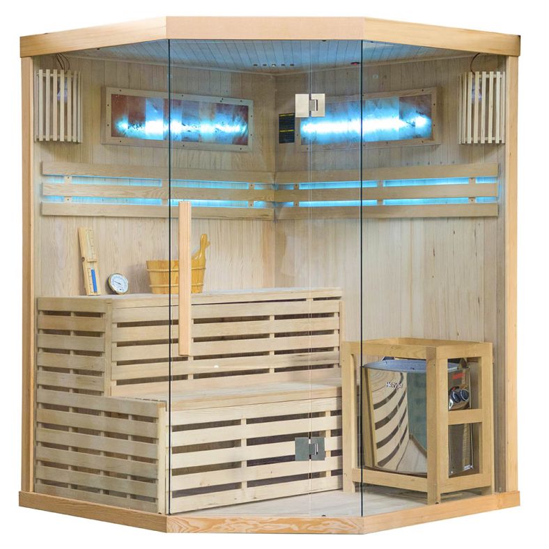 Sauna sucha z piecem EA narożna