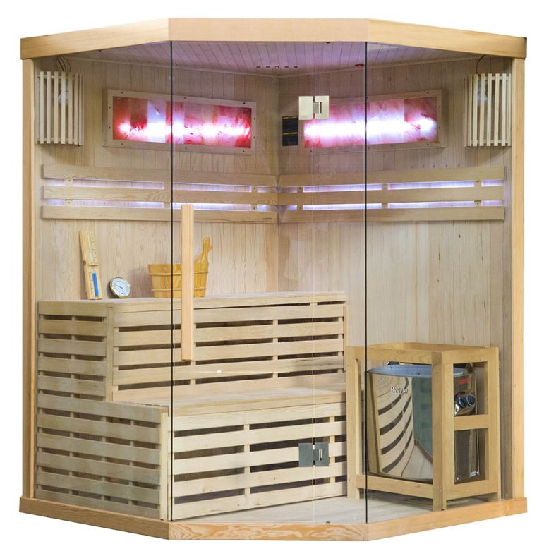 Sauna sucha z piecem EA narożna