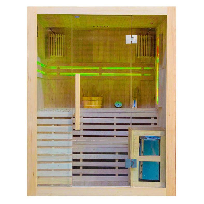Sauna sucha z piecem EA3S XL 3-osobowa 150 × 150 cm