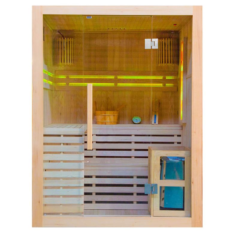 Sauna sucha z piecem EA3S XL 3-osobowa 150 × 150 cm