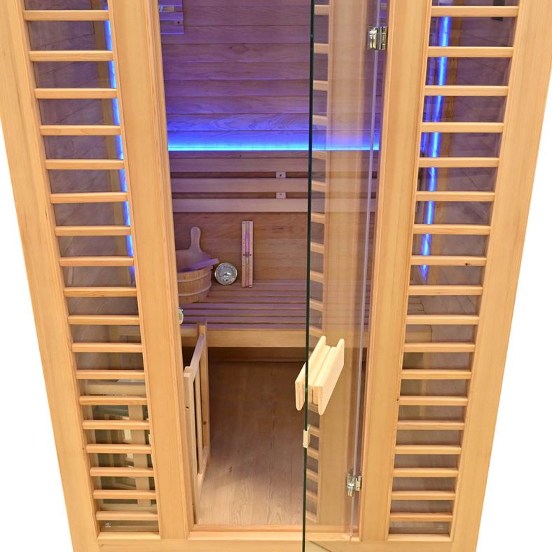 Sauna sucha z piecem EL z drewna hemlock