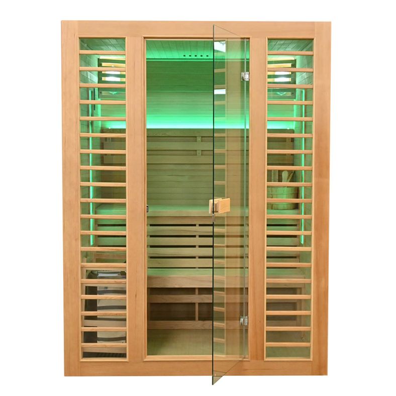 Sauna sucha z piecem EL3S XL 3-osobowa 150 × 150 cm hemlock